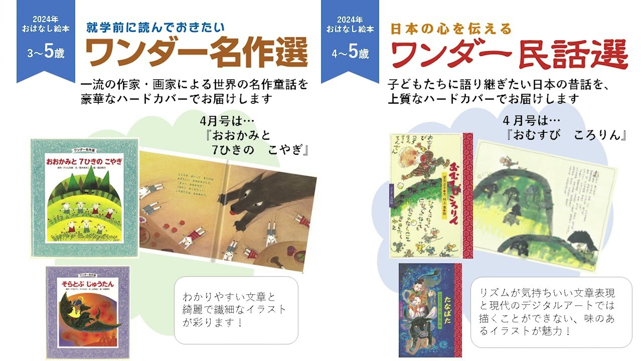 ワンダー名作選 2024年度版 | PriPriOnline ＝あなたの保育をサポート