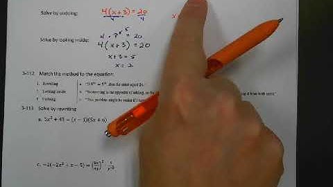 CPM Integrated I Lesson 3.3.1 Multiple Methods for Solving Equations