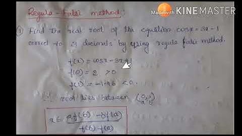 Regula Falsi Method of Position of False method/18MAT21/ Module 5