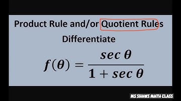 Differentiate f(x) = sec x/(1+ sec x). Quotient Rule