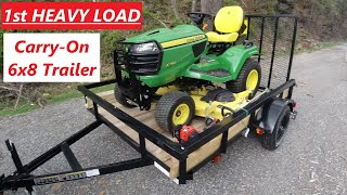 Carry-On Utility Trailer - 1st Heavy Load - Hauling John Deere X750 Diesel Garden Tractor