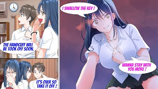 ［Manga dub］My Yandere childhood friend handcuffed me as a punishment but true intention is..［RomCom］