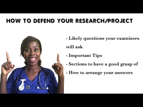 How to defend your project || Nursing research Defense