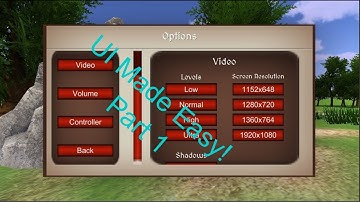Unity 3D Tutorial: How to make a Option Panel UI with buttons and scroll bars Part 1.