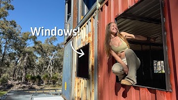 I installed windows in my container house!