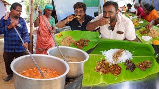 VILLAGE MUTTON FEAST..!! Tasty Mutton Curry | Biryani | Village Style Goat Cooking