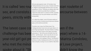 Sex Roulette, Whoever gets pregnant, loses.