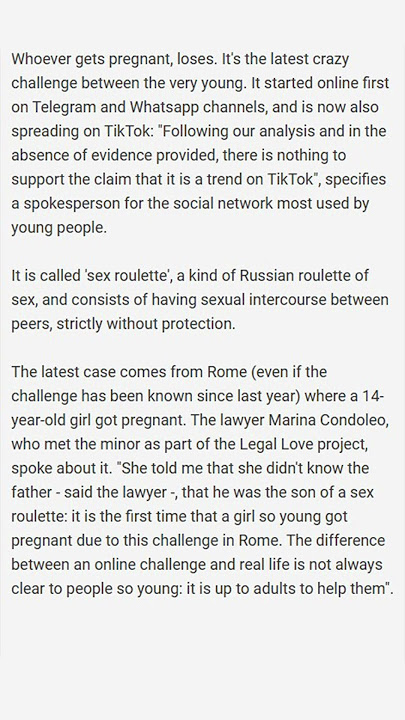 Sex Roulette, Whoever gets pregnant, loses.