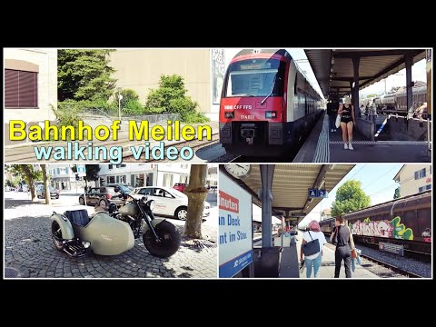 Swiss station walking video / Kleiner Rundgang beim Bahnhof Meilen, Kanton Zürich, Schweiz 2022