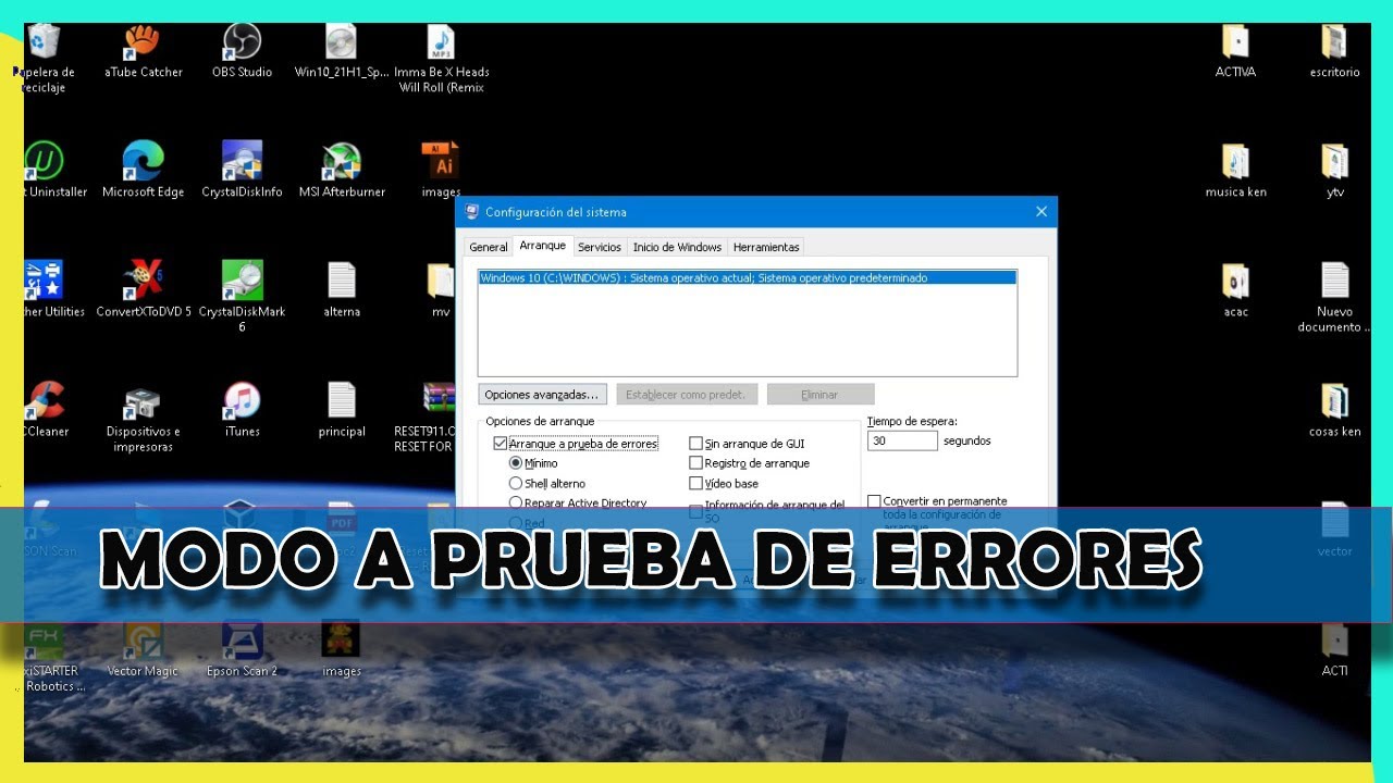 COMO ENTRAR EN MODO A PRUEBA DE ERRORES WINDOWS 10/8 /7 2021 YouTube COMO ENTRAR EN MODO A PRUEBA DE ERRORES WINDOWS 10/8 /7 2021 YouTube