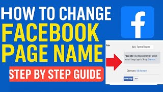 How to Change Facebook Page Name 2026 |Change FB Page Name #changefacebookpagename2026