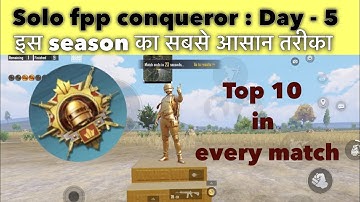 BGMI Solo fpp Conqueror day 5 - diamond to conqueror . Easy trick in this season