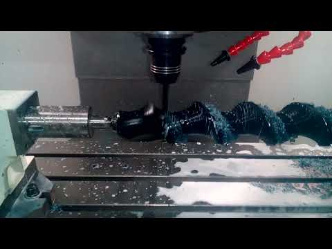 4 Axis Feed worm machining in VMC #cnc #shorts #vmc #machine #engineering #tech #technology #cad