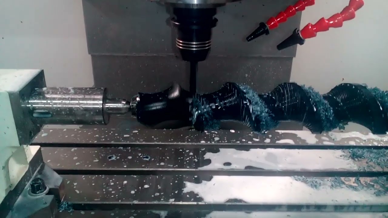 4 Axis Feed worm machining in VMC #cnc #shorts #vmc #machine #engineering #tech #technology #cad