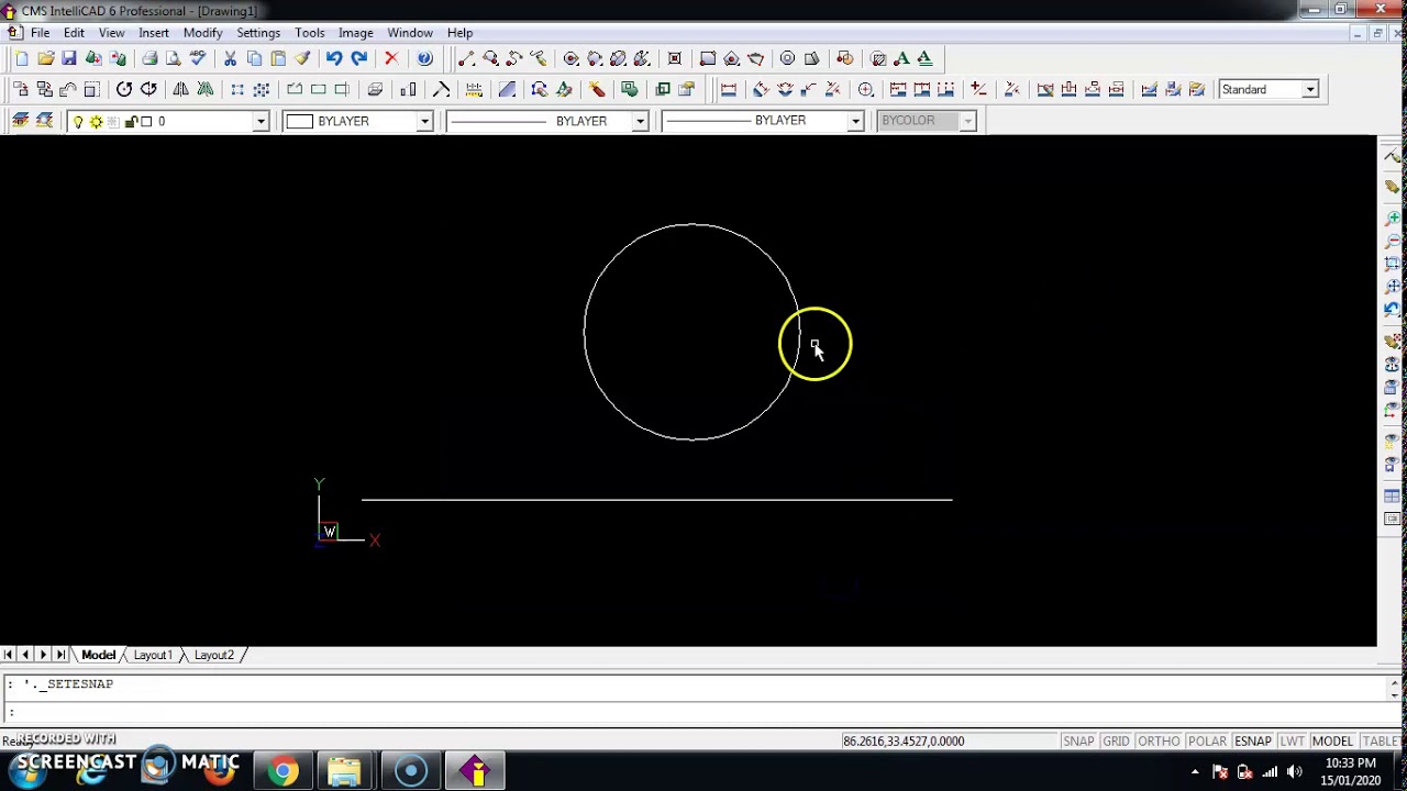 Entity Snap Setting How to highlight required point - YouTube
