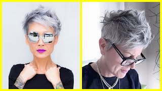 New Grey Short Pixie Haircuts for Hot Trend in 2021 | TOP 7 Grey Short Pixie Hairstyles 2021