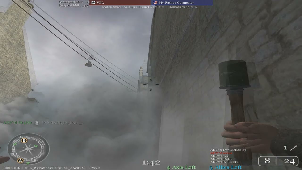 SKYNADE - a short video on my progress with grenades physics in CoD2