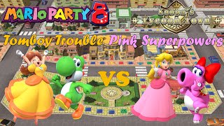 Mario Party 8 - Daisy & Yoshi vs Birdo & Peach - Koopa's Tycoon Town