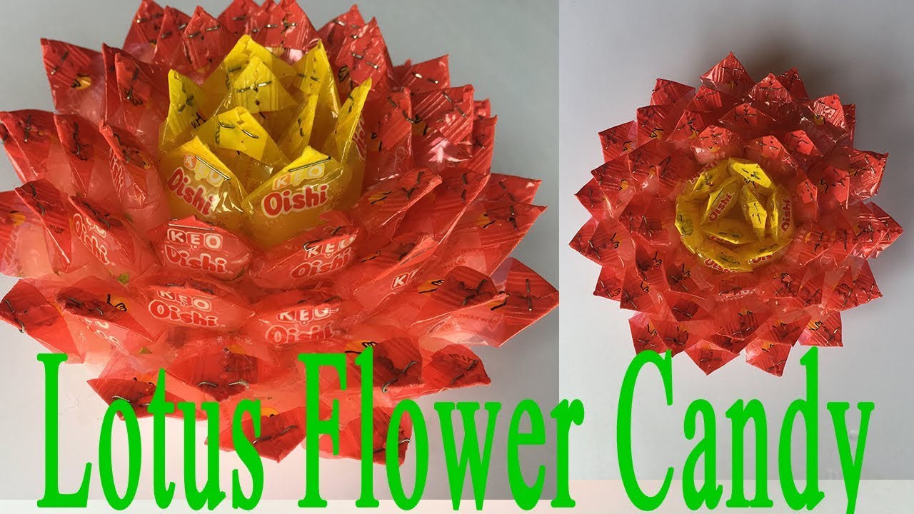How to make Lotus Flowers from Candy DIY Flowers I Crafts Ideas YouTube