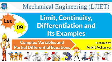 L 9 Limit, Continuity, Differentiation and Its Examples | CVPDE | Mechanical