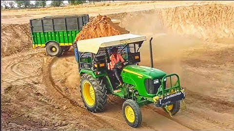John Deere 5036D Full Load Trapped Poklain machine Stuck In Struggle Climb In Full Load Trolley