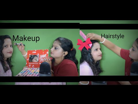 asmr I   Do makeup and hair style my elder  sister 💄✂️