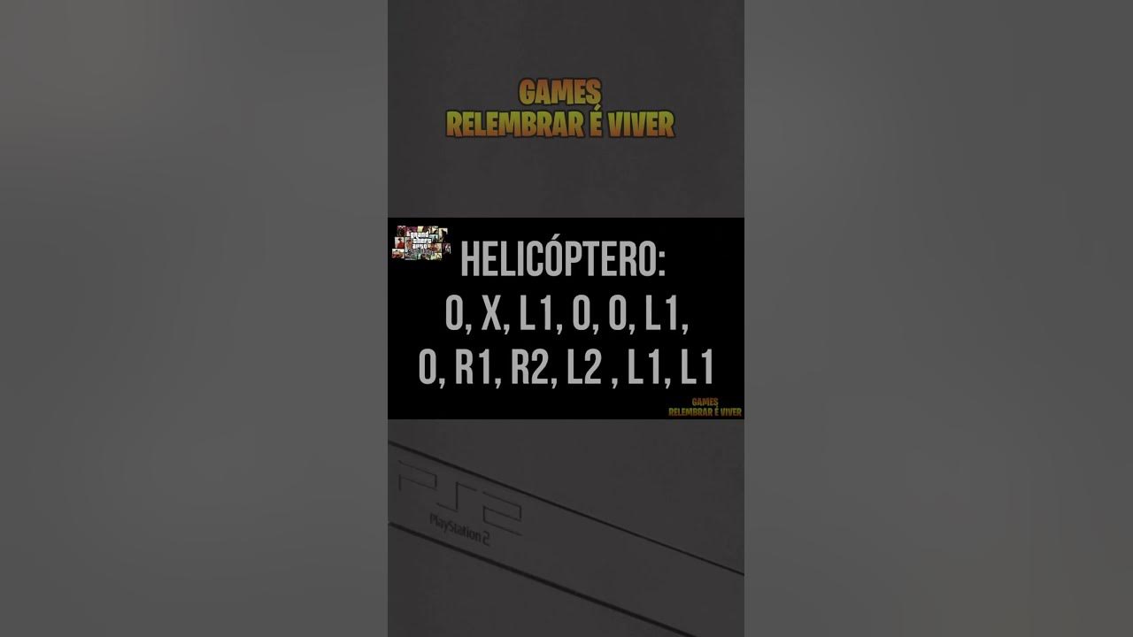 Código do helicóptero gta san andreas ps2 