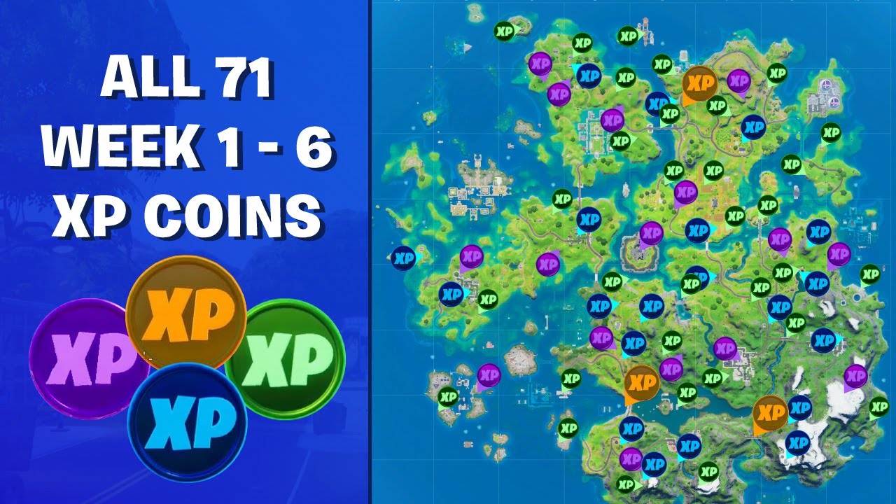 All 71 Week 1 to Week 6 XP Coin Locations in Fortnite ...