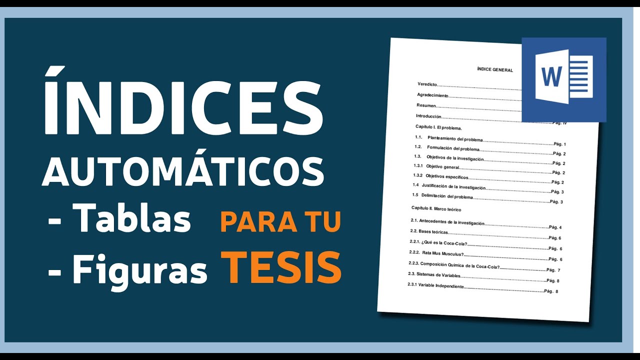 Como hacer un indice de tablas en word