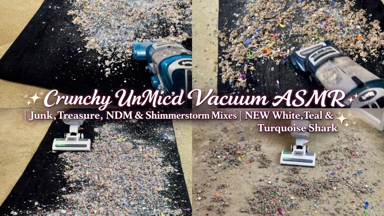 Crunchy Vacuum ASMR | Junk, Treasure, NDM & Shimmerstorm Mixes | White, Teal & Turquoise Shark ✨