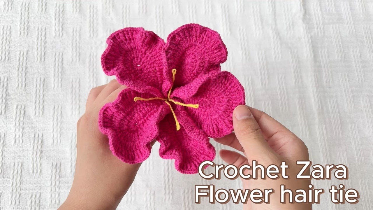 Crochet Zara flower tie  Free Tutorial