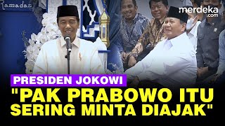 Jokowi Bikin Ngakak Goda Prabowo Elektabilitasnya Naik Sebut Sering Minta Diajak
