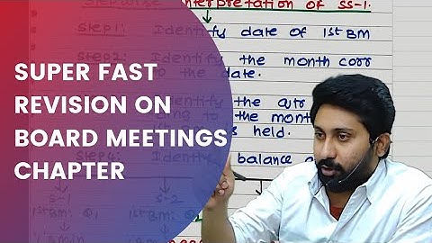 SUPER FAST REVISION ON BOARD MEETINGS CHAPTER