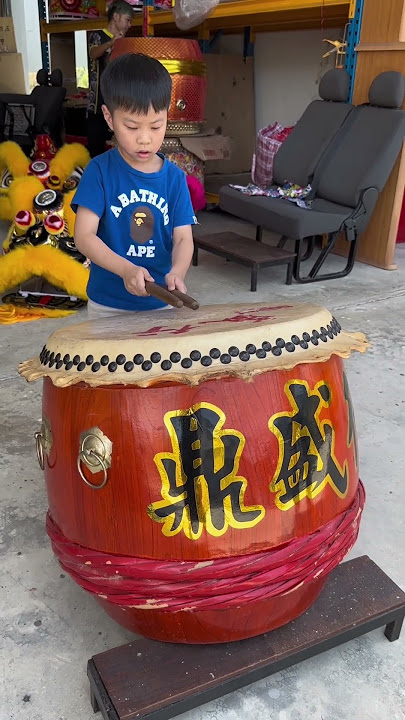 How KJ Beat a Lion Dance Drum for the First Time Ever! #shorts