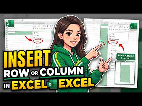 How To Insert Row or Column In Excel | Excel for Beginners