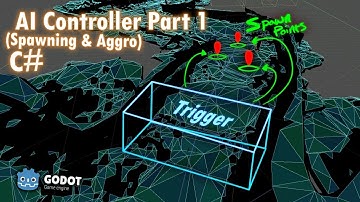 Godot 3D - Implementing AI spawning triggers and Aggro! - FPS Horror Project (C#) | 14