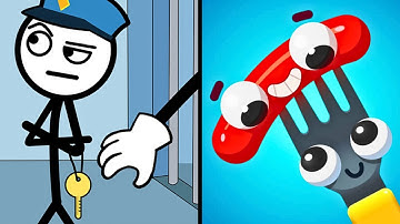 Fork n Sausage vs Thief Puzzle Game — Walktrough Funny Games, ASMR Best iOS Android Gameplay