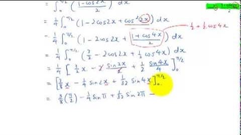 Integration of Even Power of Trigonometric Functions: demo