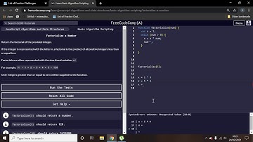 Javascript Beginner Tutorial Microverse Practice coding challenges - Factorialize a num...