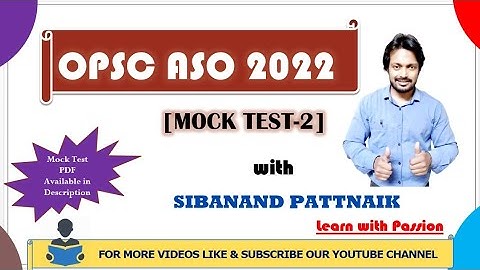 MOCKTEST - 2 | Opsc Aso Exam Preparation | Opsc Aso 2022