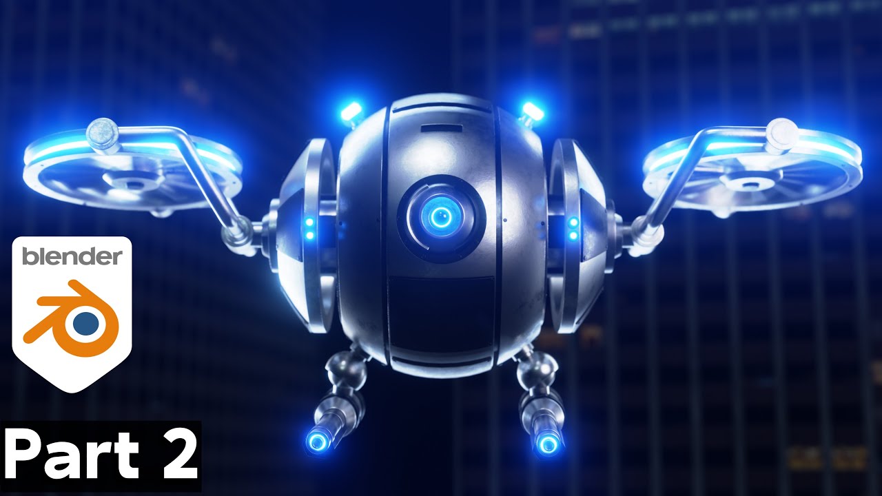 Sci-Fi Security Drone - Part 2 (Blender Tutorial) - YouTube
