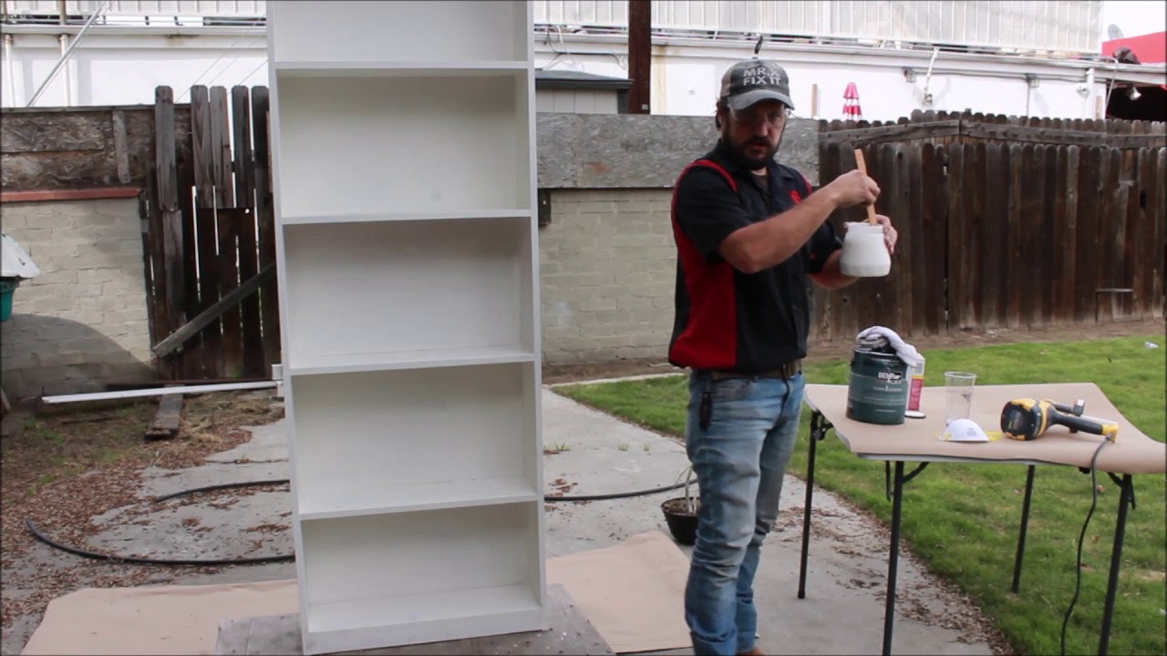 HOW TO PAINT a bookshelf with a Wagner Double Duty Control Spray Gun ...