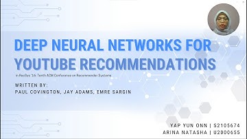 DEEP NEURAL NETWORKS FOR YOUTUBE RECOMMENDATIONS WIH2001 Data Analytics Assignment