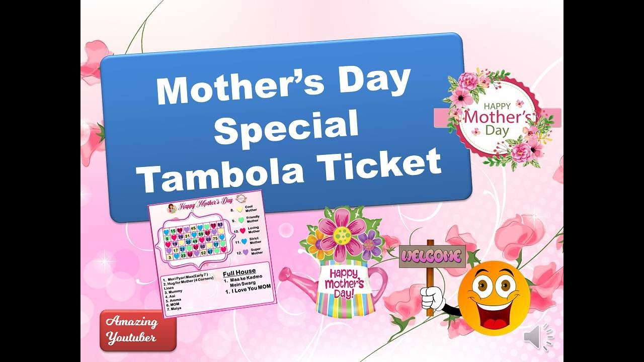 Mother's Day Theme Special Tambola/Housie Tickets / Mother's day Housie