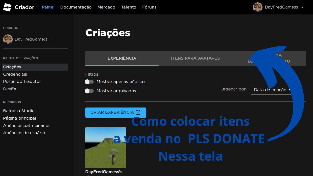 COMO COLOCAR ITENS A VENDA E GANHAR MUITOS ROBUX* NO JOGO PLS DONATE -  ROBLOX 