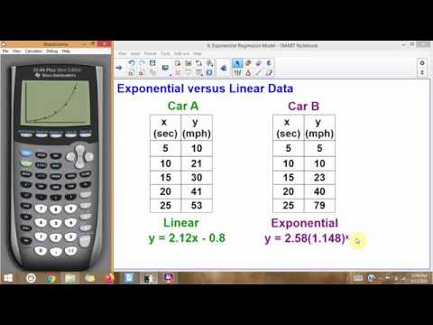 Exponential versus Linear Data with Calculator - YouTube