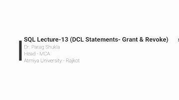 SQL-Lecture-13 (DCL Statements  Grant & Revoke, Table Level Privileges - Practical Demonstrations)