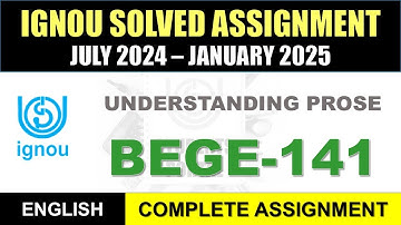 BEGE 141 Solved Assignment 2024-25 || bege-141 solved assignment in English || July 2024 to Jan 2025