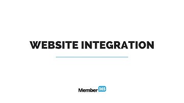 Website Integration with Member365