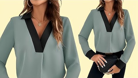 ✅ Chic & Classy V-Neck Blouse | Full Sewing Tutorial (Cutting + Stitching)